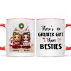 Christmas Doll Besties Sitting At Fireplace Personalized Mug Christmas Doll Besties Sitting At Fireplace Personalized Mug