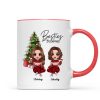 Christmas Doll Besties Sitting By Christmas Tree Personalized Mug Christmas Doll Besties Sitting By Christmas Tree Personalized Mug