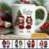 Christmas Doll Besties Sitting By Christmas Tree Personalized Mug Christmas Doll Besties Sitting By Christmas Tree Personalized Mug