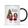 Christmas Doll Besties Sitting By Christmas Tree Personalized Mug Christmas Doll Besties Sitting By Christmas Tree Personalized Mug