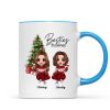 Christmas Doll Besties Sitting By Christmas Tree Personalized Mug Christmas Doll Besties Sitting By Christmas Tree Personalized Mug