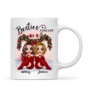 Christmas Doll Besties Sitting On Bed Personalized Mug Christmas Doll Besties Sitting On Bed Personalized Mug