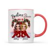 Christmas Doll Besties Sitting On Bed Personalized Mug Christmas Doll Besties Sitting On Bed Personalized Mug