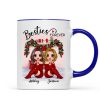 Christmas Doll Besties Sitting On Bed Personalized Mug Christmas Doll Besties Sitting On Bed Personalized Mug