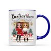 Christmas Doll Besties Standing On Front Porch Personalized Mug Christmas Doll Besties Standing On Front Porch Personalized Mug