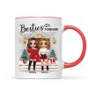 Christmas Doll Besties Standing On Front Porch Personalized Mug Christmas Doll Besties Standing On Front Porch Personalized Mug