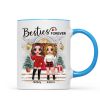 Christmas Doll Besties Standing On Front Porch Personalized Mug Christmas Doll Besties Standing On Front Porch Personalized Mug