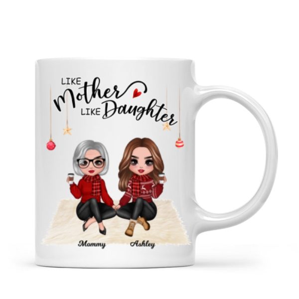 Christmas Doll Women Sitting Mother And Daughters Personalized Mug