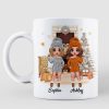 Christmas Fireplace Doll Besties Standing Personalized Mug Christmas Fireplace Doll Besties Standing Personalized Mug