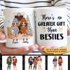 Christmas Fireplace Doll Besties Standing Personalized Mug Christmas Fireplace Doll Besties Standing Personalized Mug