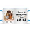 Christmas Fireplace Doll Besties Standing Personalized Mug Christmas Fireplace Doll Besties Standing Personalized Mug