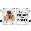 Christmas Fireplace Doll Besties Standing Personalized Mug Christmas Fireplace Doll Besties Standing Personalized Mug