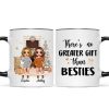 Christmas Fireplace Doll Besties Standing Personalized Mug Christmas Fireplace Doll Besties Standing Personalized Mug