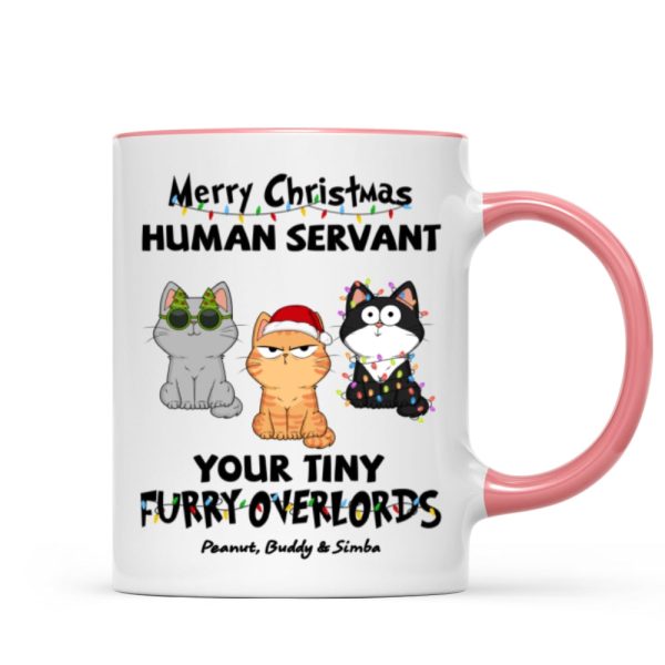Christmas Fluffy Funny Cats Expressions Merry Christmas Human Servant Personalized Mug Christmas Fluffy Funny Cats Expressions Merry Christmas Human Servant Personalized Mug