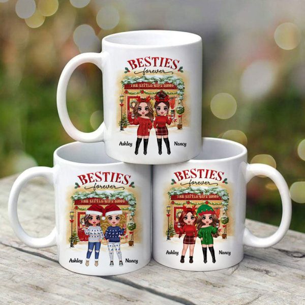 Christmas Gift Shop Best Friends Sisters Personalized Mug Christmas Gift Shop Best Friends Sisters Personalized Mug
