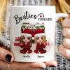 Christmas Pajamas Doll Besties Sisters Sitting At Fireplace Personalized Mug