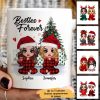 Christmas Pajamas Doll Besties Sisters Sitting Beside Christmas Tree Personalized Mug Christmas Pajamas Doll Besties Sisters Sitting Beside Christmas Tree Personalized Mug