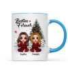 Christmas Pajamas Doll Besties Sisters Sitting Beside Christmas Tree Personalized Mug Christmas Pajamas Doll Besties Sisters Sitting Beside Christmas Tree Personalized Mug
