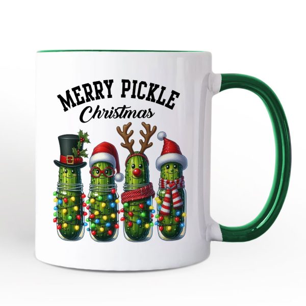 Christmas Pickles Personalized Mug, Festive Holiday Cucumber Holiday Gift with Custom Name