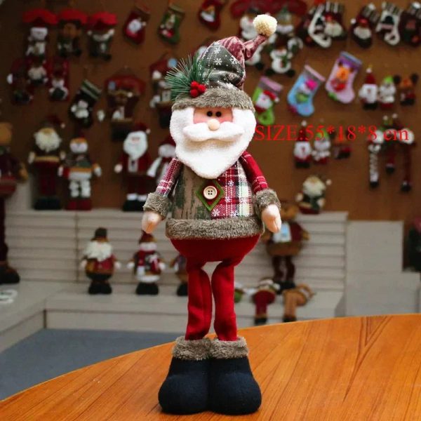 Christmas Plush Doll Set - Snowman & Santa for Festive Home Decor