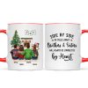 Christmas Side By Side Or Miles Apart Sisters Brothers Siblings Besties Personalized Mug