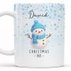Christmas Snowman And Snowflakes Design - Personalized Custom Coffee Mug - XMAS083_MG