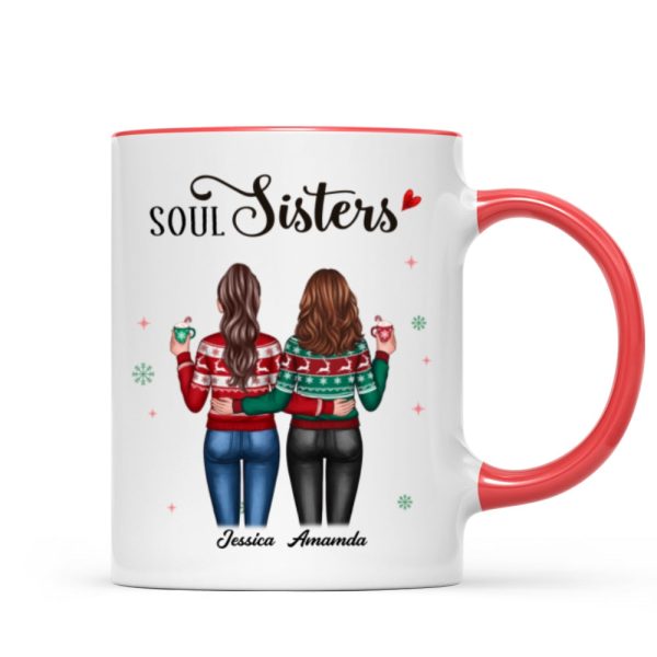 Christmas Standing Besties Back View Personalized Mug