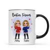 Christmas Standing Doll Besties In Snow Personalized Mug Christmas Standing Doll Besties In Snow Personalized Mug