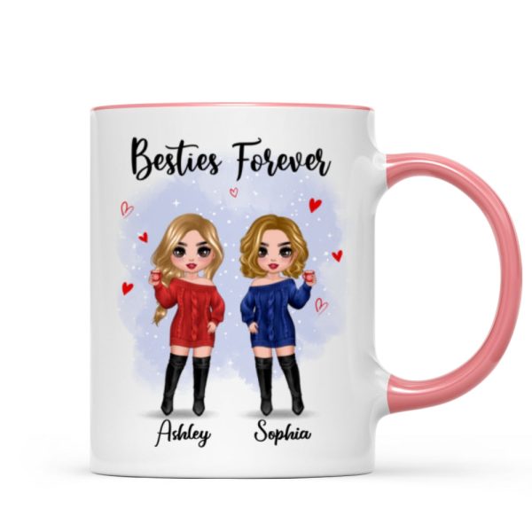Christmas Standing Doll Besties In Snow Personalized Mug Christmas Standing Doll Besties In Snow Personalized Mug