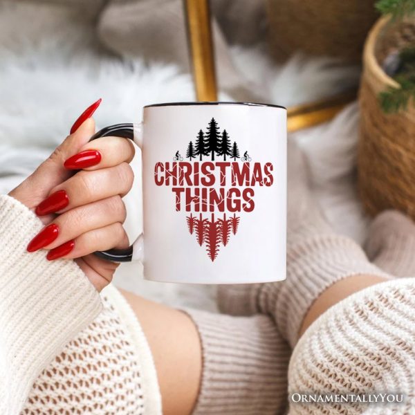 Christmas Things Retro Pop Classic Personalized Mug, Holiday Tee Gift with Custom Name Christmas Things Retro Pop Classic Personalized Mug, Holiday Tee Gift with Custom Name
