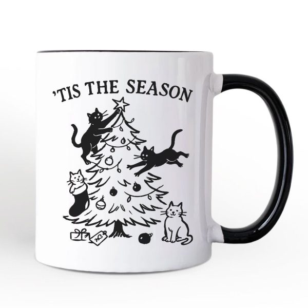 Christmas Tree Killer Cats Personalized Mug, Tis the Season Funny Holiday Gift with Custom Name Christmas Tree Killer Cats Personalized Mug, Tis the Season Funny Holiday Gift with Custom Name