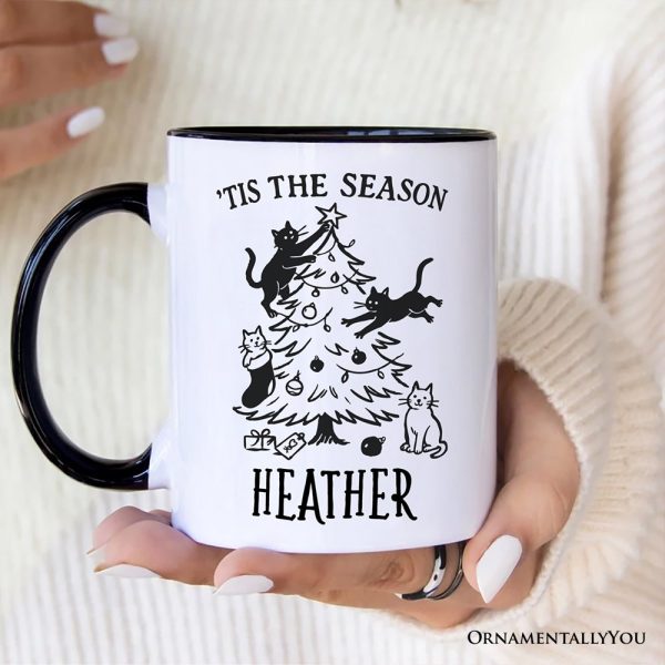 Christmas Tree Killer Cats Personalized Mug, Tis the Season Funny Holiday Gift with Custom Name Christmas Tree Killer Cats Personalized Mug, Tis the Season Funny Holiday Gift with Custom Name