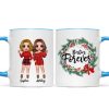 Christmas Wreath Doll Besties Standing Personalized Mug
