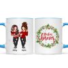 Christmas Wreath Pretty Besties Personalized Mug Christmas Wreath Pretty Besties Personalized Mug