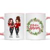 Christmas Wreath Pretty Besties Personalized Mug Christmas Wreath Pretty Besties Personalized Mug