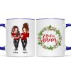 Christmas Wreath Pretty Besties Personalized Mug Christmas Wreath Pretty Besties Personalized Mug