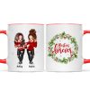 Christmas Wreath Pretty Besties Personalized Mug Christmas Wreath Pretty Besties Personalized Mug