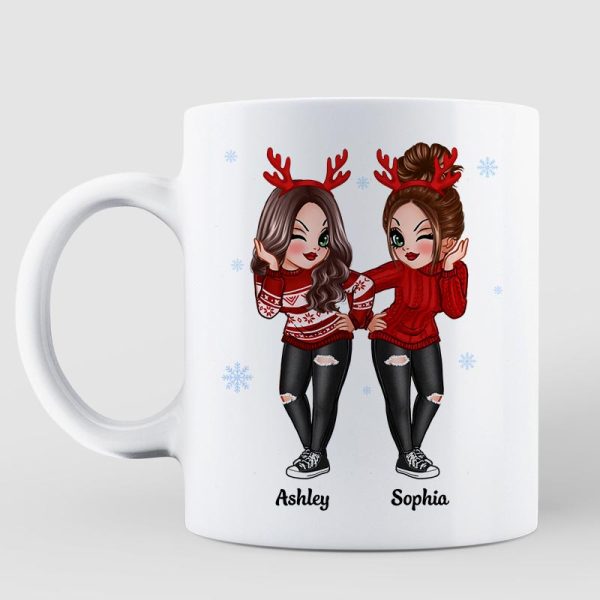 Christmas Wreath Pretty Besties Personalized Mug Christmas Wreath Pretty Besties Personalized Mug