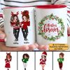 Christmas Wreath Pretty Besties Personalized Mug Christmas Wreath Pretty Besties Personalized Mug
