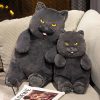 Chubby Black Cat Plush Stuffed Toy Soft Decorative Pillow Chubby Black Cat Plush Stuffed Toy Soft Decorative Pillow