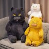 Chubby Black Cat Plush Stuffed Toy Soft Decorative Pillow Chubby Black Cat Plush Stuffed Toy Soft Decorative Pillow