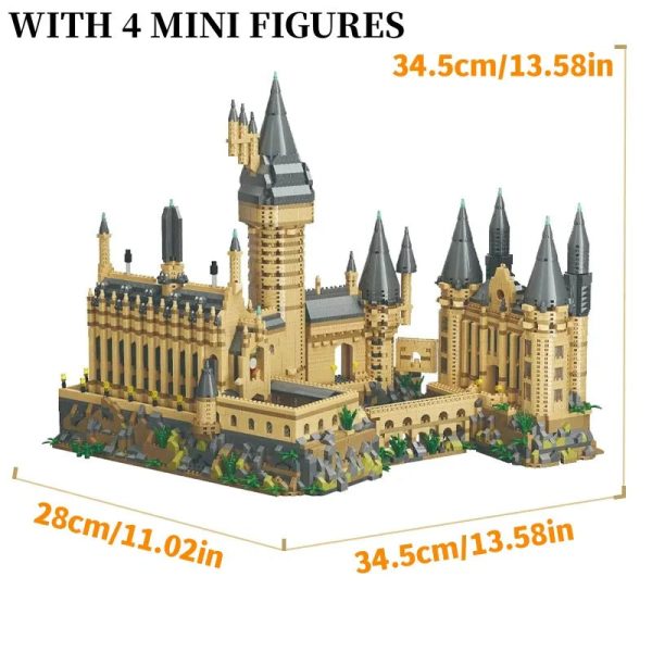 City Creative Medieval Magic School Castle Famous Architecture Palace Model Building Blocks