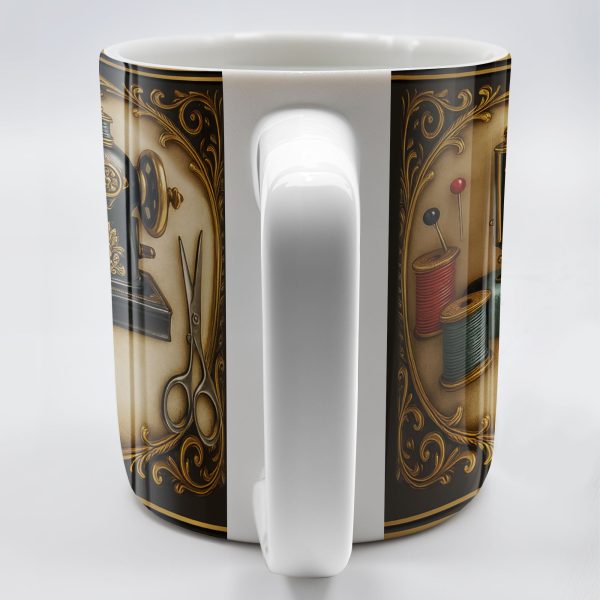 Classic Sewing Machine Design With Elegant Ornaments - Personalized Custom Coffee Mug - HOB020_MG Classic Sewing Machine Design With Elegant Ornaments - Personalized Custom Coffee Mug - HOB020_MG