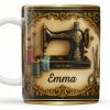 Classic Sewing Machine Design With Elegant Ornaments - Personalized Custom Coffee Mug - HOB020_MG Classic Sewing Machine Design With Elegant Ornaments - Personalized Custom Coffee Mug - HOB020_MG
