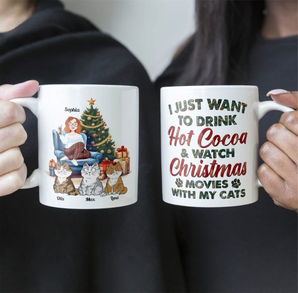 Cocoa, Christmas Movies & My Cat - Personalized Mug Cocoa, Christmas Movies & My Cat - Personalized Mug