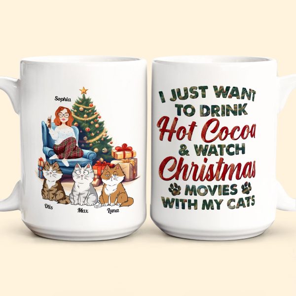 Cocoa, Christmas Movies & My Cat - Personalized Mug Cocoa, Christmas Movies & My Cat - Personalized Mug