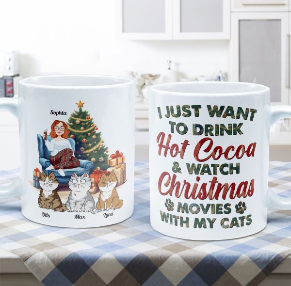 Cocoa, Christmas Movies & My Cat - Personalized Mug Cocoa, Christmas Movies & My Cat - Personalized Mug