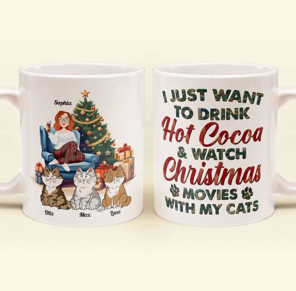 Cocoa, Christmas Movies & My Cat - Personalized Mug Cocoa, Christmas Movies & My Cat - Personalized Mug