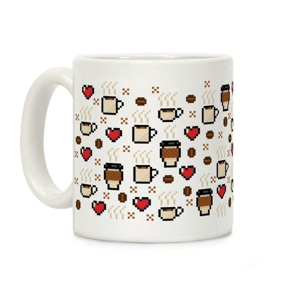 Coffee Pixel Art Pattern Coffee Mug Coffee Pixel Art Pattern Coffee Mug