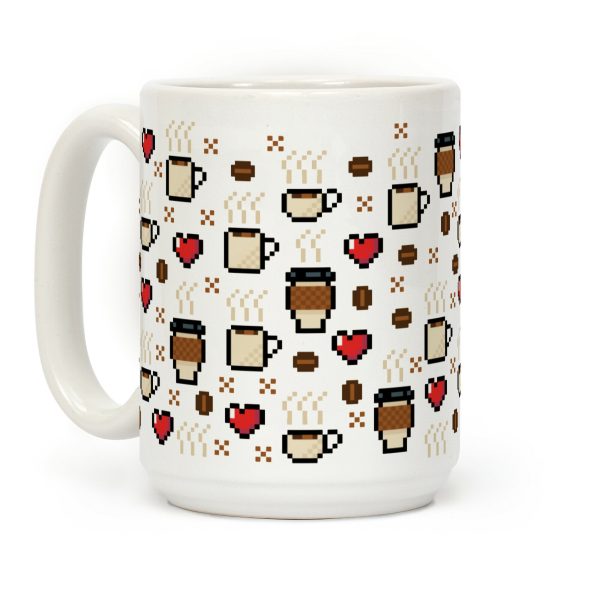 Coffee Pixel Art Pattern Coffee Mug Coffee Pixel Art Pattern Coffee Mug